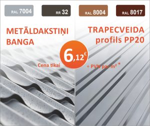 Metāldakstiņi BANGA un Trapecveida profils PP20